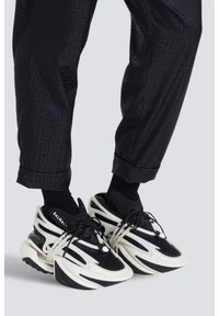 Balmain - BALMAIN Czarno-białe sneakersy damskie Unicorn, Rozmiar 41. Kolor: czarny. Materiał: skóra, materiał