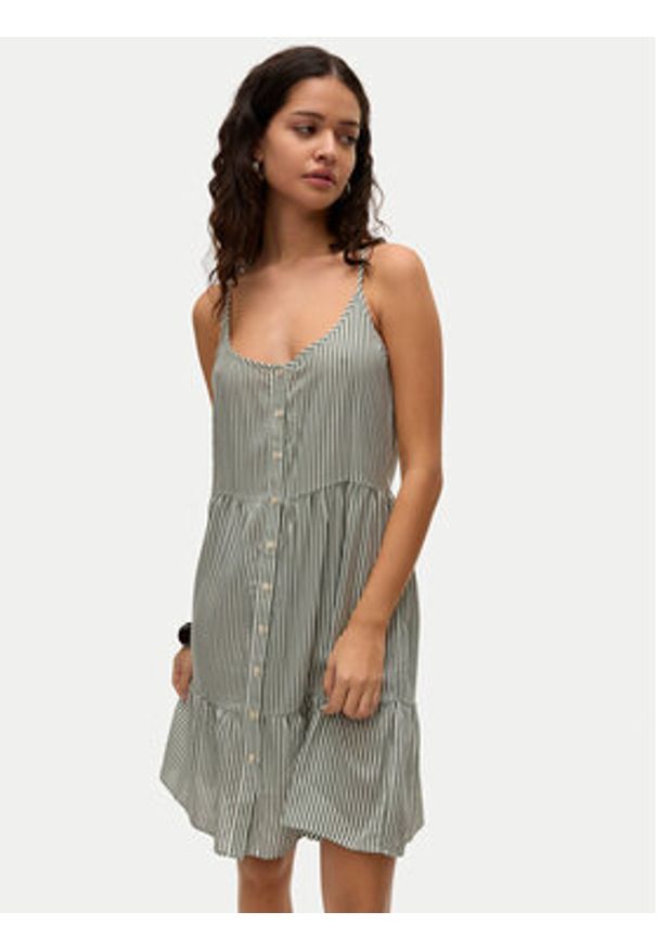 Vero Moda Sukienka letnia Bumpy 10325283 Zielony Loose Fit. Kolor: zielony. Materiał: wiskoza. Sezon: lato