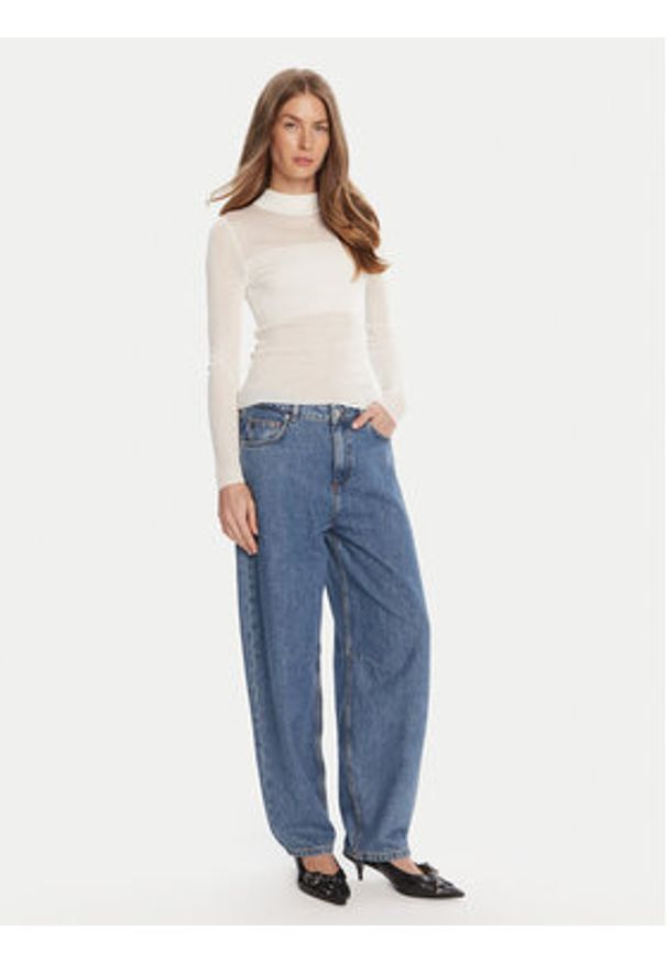 Hugo - HUGO Sweter Slumy_B 50543045 Écru Slim Fit. Materiał: wiskoza