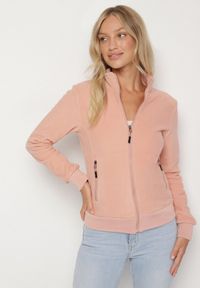 Born2be - Beżowy Polar Bluza Rozpinana z Bawełną Nerrive. Kolor: beżowy. Materiał: polar, bawełna. Styl: klasyczny #7