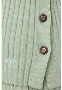 Tory Burch Sweter wełniany damski kolor zielony. Kolor: turkusowy. Materiał: wełna. Długość rękawa: długi rękaw. Długość: krótkie #4