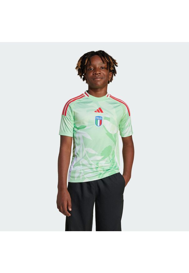 Adidas - Koszulka Italy 25 (Women's Team) Away Kids. Kolor: zielony. Materiał: materiał. Sport: piłka nożna