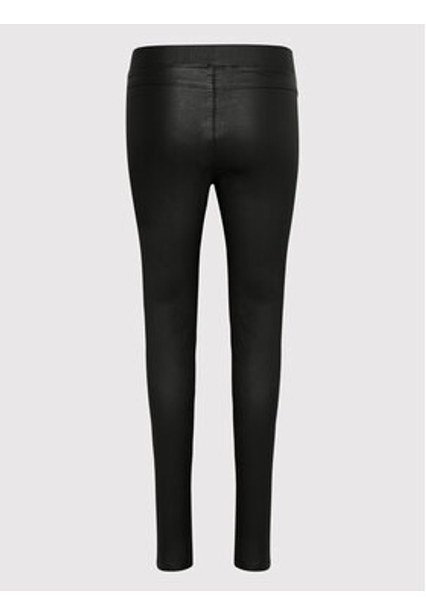 Kaffe Spodnie z imitacji skóry Ada Coated 10501626 Czarny Slim Fit. Kolor: czarny. Materiał: skóra, wiskoza