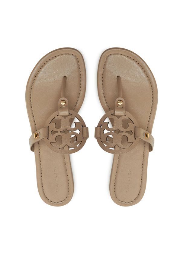 Tory Burch Japonki Miller 151169 Brązowy. Kolor: brązowy. Materiał: skóra