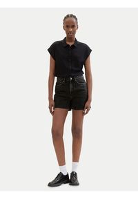 Tom Tailor Denim Szorty jeansowe 1041242 Czarny Mom Fit. Kolor: czarny. Materiał: bawełna #4