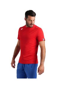 Koszulka sportowa Arena Team T-Shirt Solid. Kolor: czerwony. Materiał: materiał, skóra
