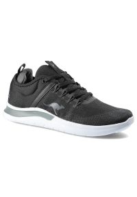 KangaRoos - Szare Sneakersy Kangaroos Damskie Sportowe Buty. Okazja: na co dzień. Kolor: czarny. Materiał: materiał