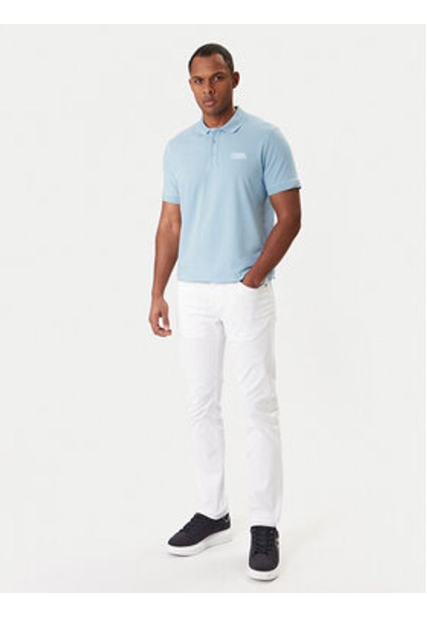 Karl Lagerfeld - KARL LAGERFELD Polo 745780 561235 Błękitny Regular Fit. Typ kołnierza: polo. Kolor: niebieski. Materiał: bawełna