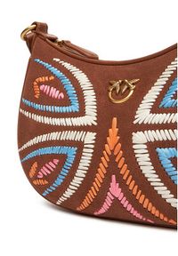 Pinko - PINKO Torebka Half Moon Mini Fl PE 25 PLTT 102790 A2IW Brązowy. Kolor: brązowy. Materiał: skórzane, zamszowe