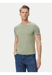 Tommy Jeans T-Shirt DM0DM04411 Khaki Slim Fit. Kolor: brązowy. Materiał: bawełna #1