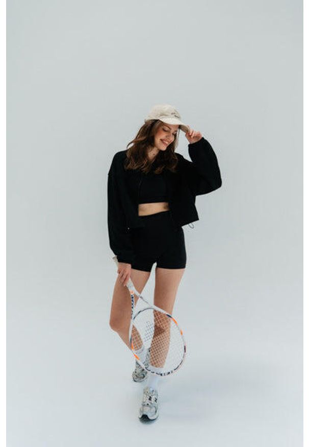 MOONHOLI - Kurtka sportowa Moonholi Uptown z zamkiem. Kolor: czarny. Materiał: polar. Sport: joga i pilates