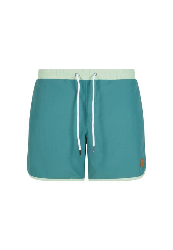 Szorty kąpielowe Urban Classics Retro. Kolor: zielony. Materiał: nylon, materiał