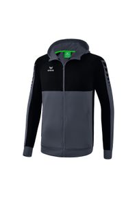 ERIMA - Kurtka z kapturem dla dzieci do treningu Erima Six Wings. Typ kołnierza: kaptur. Kolor: wielokolorowy, szary, czarny. Sport: fitness #1