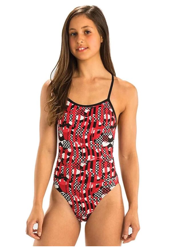 DOLFIN - Strój Kąpielowy Dolfin Reliance Veyron V Back – Czerwony – Rozmiar 30. Kolor: czerwony. Wzór: nadruk