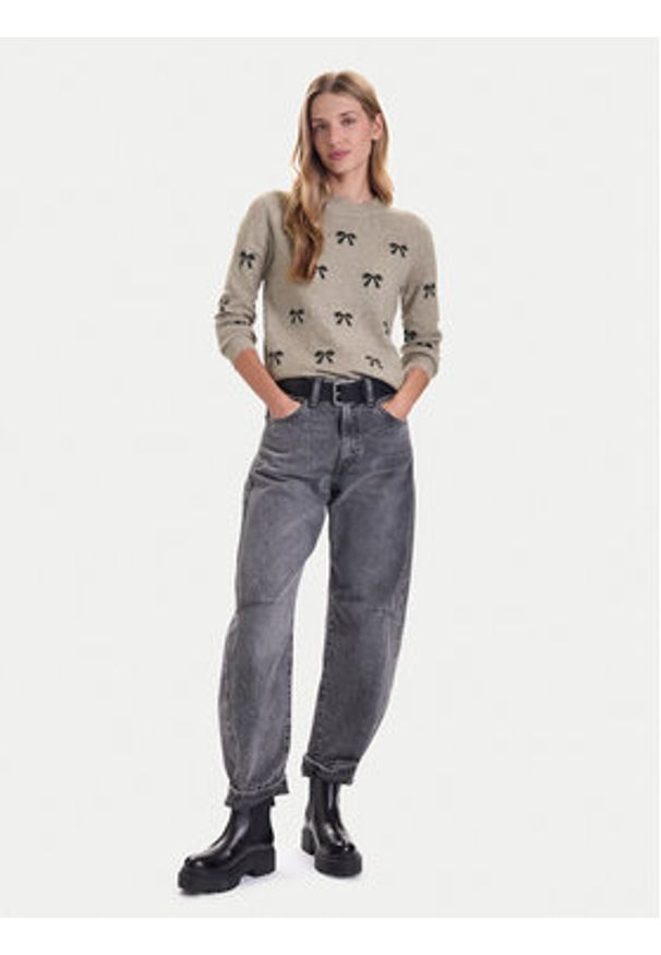 Vero Moda Sweter Doffy 10330790 Beżowy Regular Fit. Kolor: beżowy. Materiał: syntetyk