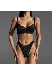 Intica - Komplet bielizny koronkowej z regulowanymi ramiączkami Dorota. Kolor: czarny. Materiał: koronka. Wzór: koronka #5