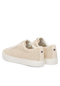 TOMMY HILFIGER - Tommy Hilfiger Sneakersy Th Hi Vulc Core Low Chambray FM0FM05818 Beżowy. Kolor: beżowy. Materiał: materiał #6
