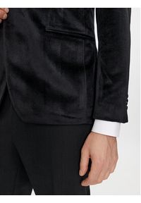 Karl Lagerfeld - KARL LAGERFELD Marynarka 155270 541009 Czarny Slim Fit. Typ kołnierza: dekolt w karo. Kolor: czarny. Materiał: syntetyk #4