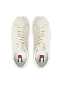 Tommy Jeans Sneakersy Tjw Flatform Sneaker EN0EN02819 Beżowy. Kolor: beżowy. Materiał: skóra