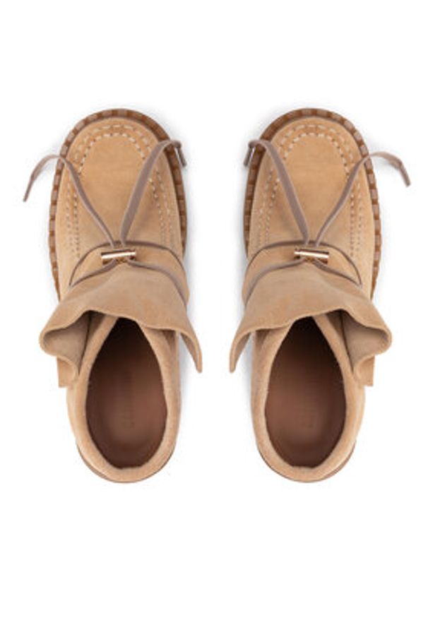 Simple Trzewiki SL-34-02-000074 Beżowy. Kolor: beżowy. Materiał: skóra, zamsz