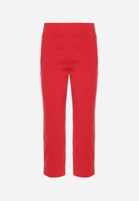 Born2be - Czerwone Spodnie o Długości 3/4 z Elastyczną Gumką w Pasie i Wiązaniem Cidasara. Kolor: czerwony #3
