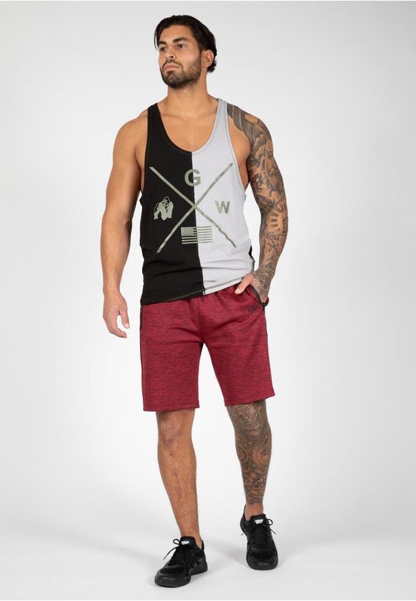GORILLA WEAR - Tank Top fitness męski Gorlilla Wear Sterling Stringer. Kolor: wielokolorowy, czarny, szary. Sport: fitness