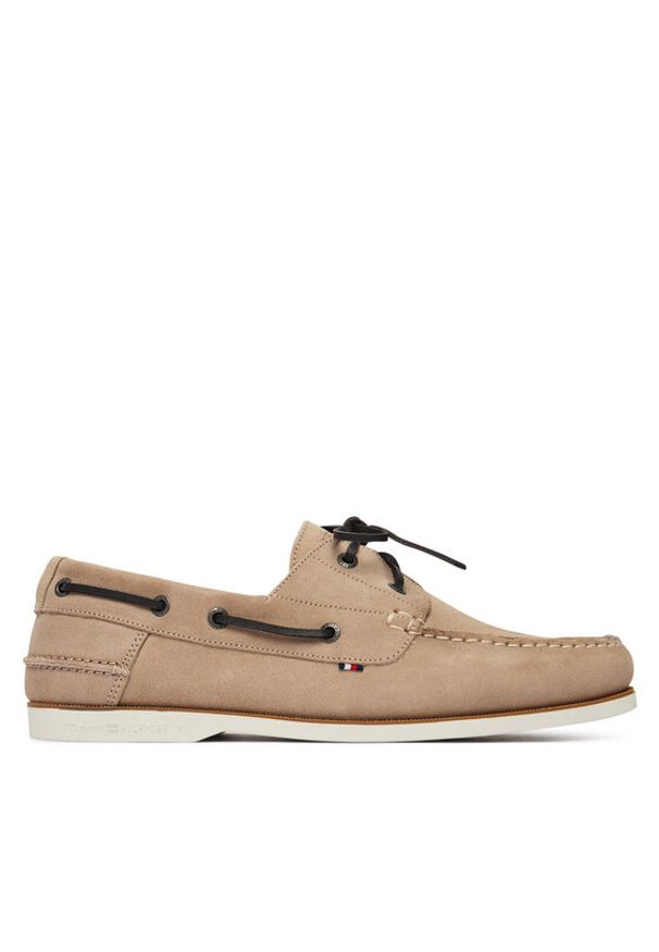 TOMMY HILFIGER - Tommy Hilfiger Półbuty FM0FM05387 Beżowy. Kolor: beżowy. Materiał: skóra, zamsz
