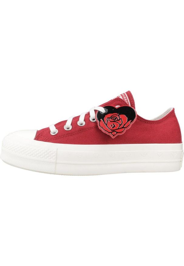 Converse - Kapcie CONVERSE CHUCK TAYLOR ALL STAR LIFT PLATFORM VALENTINE´S DAY Czerwony. Kolor: czerwony. Materiał: tkanina. Obcas: na platformie