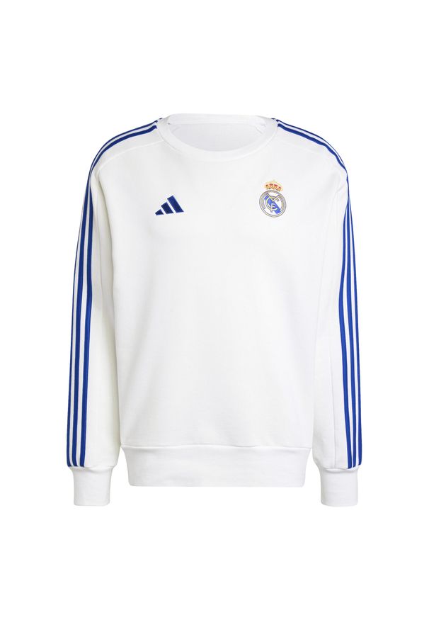 Adidas - Bluza Real Madrid DNA 2024/25. Kolor: biały. Materiał: dresówka. Sport: piłka nożna