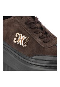 Sneakersy damskie Armodo, skórzane zamszowe na wysokiej platformie z miękkimi wkładkami, czekoladowo-czarne, N1233-340-1007. Okazja: na co dzień. Kolor: brązowy. Materiał: skóra, zamsz. Szerokość cholewki: normalna. Obcas: na platformie. Styl: casual, elegancki #5