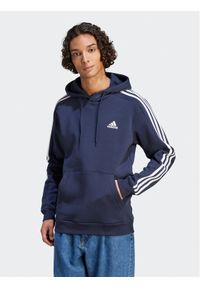 Adidas - adidas Bluza Essentials Fleece 3-Stripes IJ6473 Granatowy Regular Fit. Kolor: niebieski. Materiał: bawełna #1