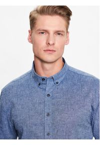 Lindbergh Koszula 30-203345A Niebieski Slim Fit. Kolor: niebieski. Materiał: bawełna, len #3