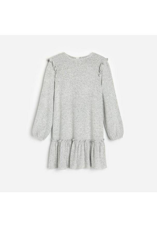 Reserved - Dzianinowa sukienka z LENZING™ ECOVERO™ - Jasny szary. Kolor: szary. Materiał: dzianina
