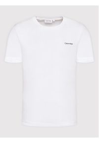 Calvin Klein T-Shirt Micro Logo Interlock K10K109894 Biały Regular Fit. Kolor: biały. Materiał: bawełna