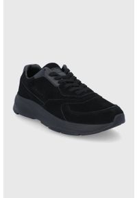 Calvin Klein Buty zamszowe kolor czarny. Nosek buta: okrągły. Zapięcie: sznurówki. Kolor: czarny. Materiał: zamsz #4