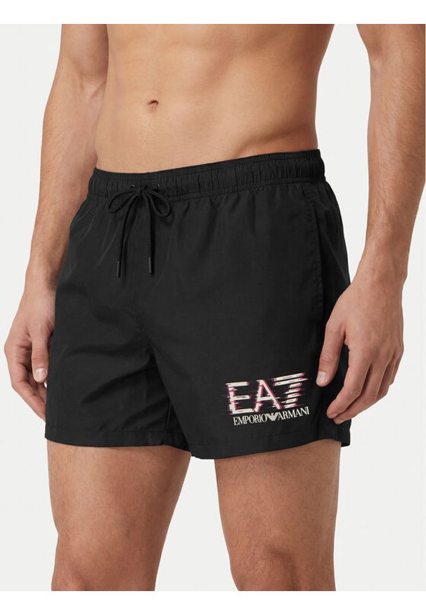 EA7 Emporio Armani Szorty kąpielowe 7M001678 AF21069 UC001 Czarny Regular Fit. Kolor: czarny. Materiał: syntetyk