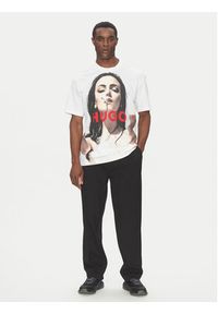 Hugo - HUGO T-Shirt Duwedie 50535314 Biały Oversize. Kolor: biały. Materiał: bawełna