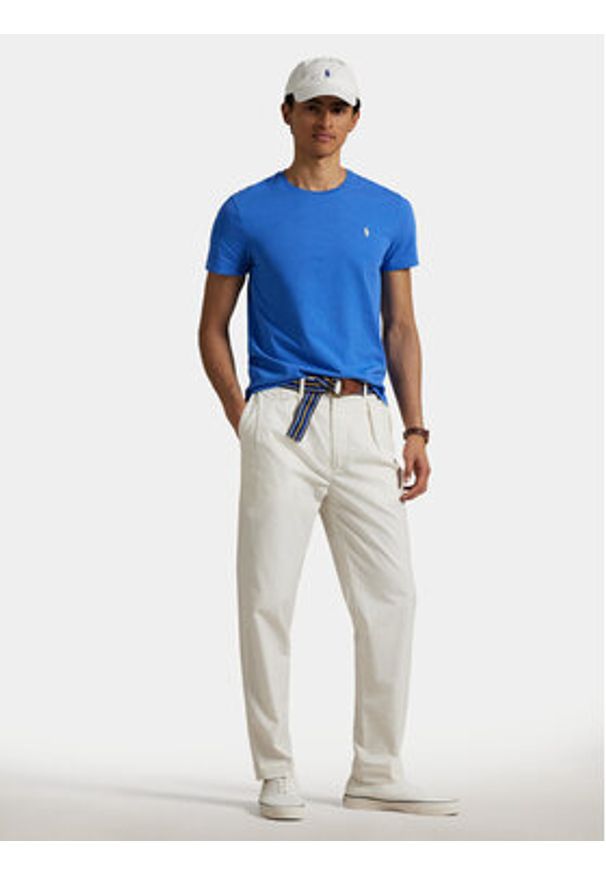 Polo Ralph Lauren T-Shirt 710671438411 Niebieski Slim Fit. Typ kołnierza: polo. Kolor: niebieski. Materiał: bawełna