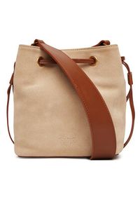Pinko - PINKO Torebka Secchiello Mini PE 25 PLTT 104303 A2CC Beżowy. Kolor: beżowy. Materiał: skórzane, zamszowe