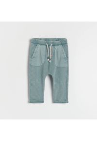 Reserved - Bawełniane spodnie z kieszeniami - Turkusowy. Kolor: turkusowy. Materiał: bawełna #1