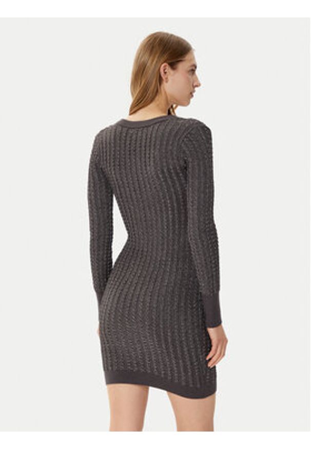 Guess Sukienka dzianinowa W5RK09 Z3KT0 Szary Bodycon Fit. Kolor: szary. Materiał: wiskoza. Typ sukienki: bodycon