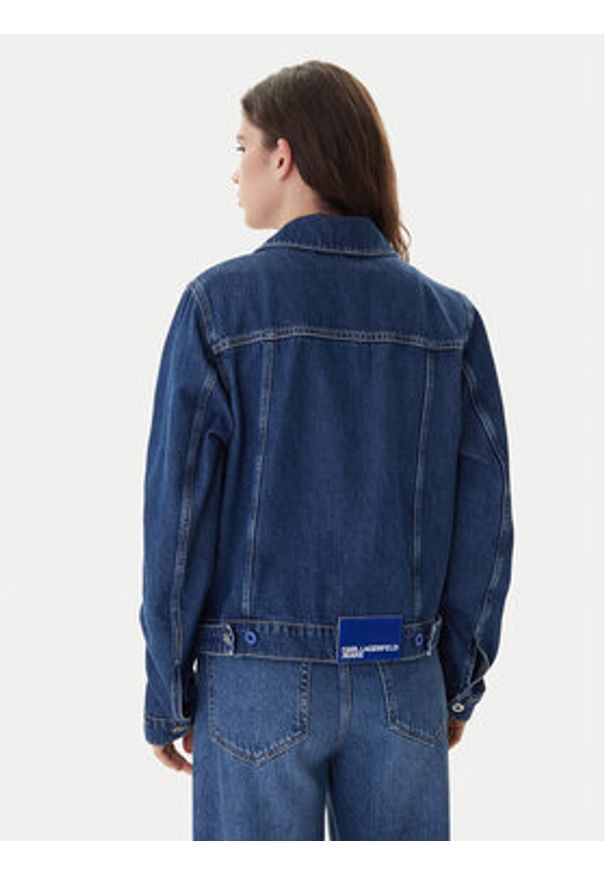 Karl Lagerfeld Jeans Kurtka jeansowa A1W14002 Niebieski Regular Fit. Kolor: niebieski. Materiał: bawełna