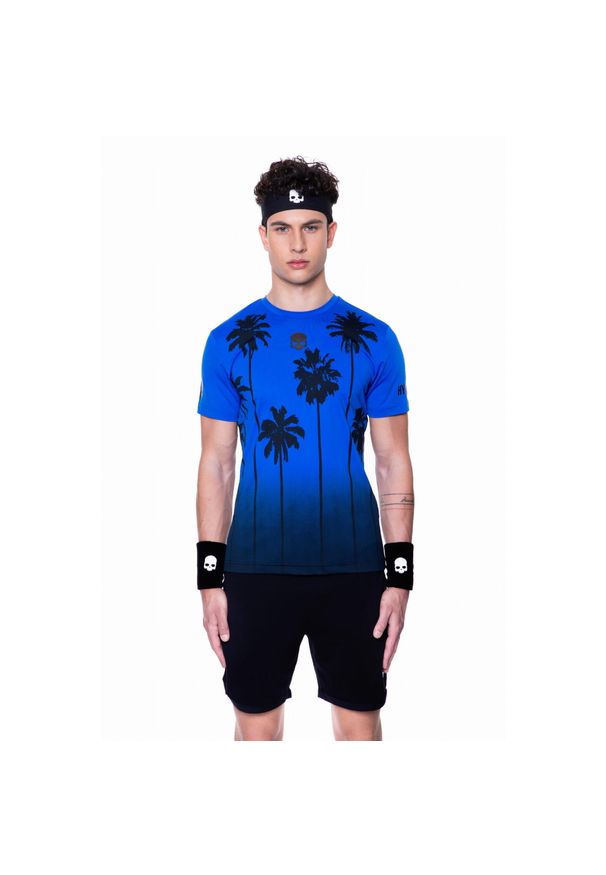 HYDROGEN - Koszulka tenisowa męska z krótkim rękawem Hydrogen Palm tech tee. Kolor: niebieski, czarny, wielokolorowy. Długość rękawa: krótki rękaw. Długość: krótkie. Sport: tenis
