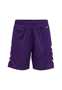 Spodenki dziecięce Hummel hmlCORE XK. Okazja: na uczelnię, na co dzień. Kolor: fioletowy, niebieski, wielokolorowy. Styl: sportowy, casual. Sport: fitness, joga i pilates