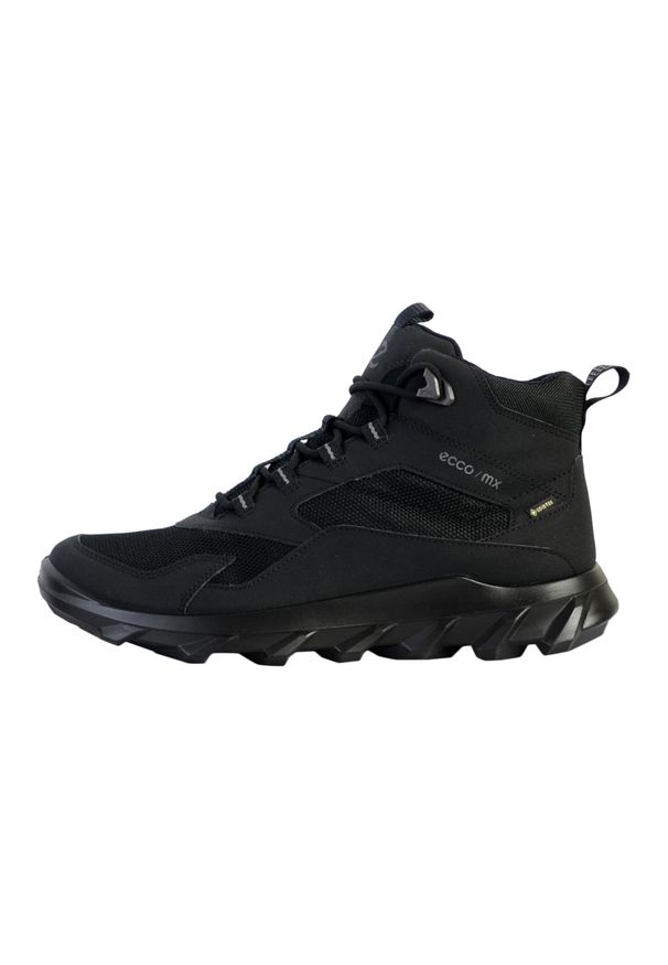 ecco - Buty do chodzenia męskie Ecco Mx Mid Gtx. Kolor: czarny. Materiał: skóra. Szerokość cholewki: normalna. Sport: turystyka piesza