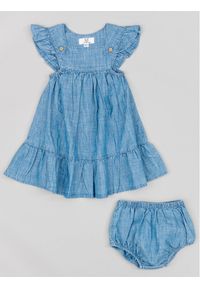 Zippy Sukienka jeansowa ZBGAP0503 23003 Niebieski Regular Fit. Kolor: niebieski. Materiał: bawełna