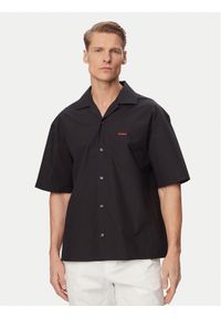 Hugo - HUGO Koszula Espino 50560580 Czarny Oversize. Kolor: czarny. Materiał: bawełna #1