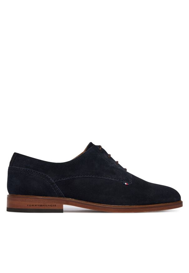 TOMMY HILFIGER - Tommy Hilfiger Półbuty Hilfiger Suede Dress Shoe FM0FM05776 Granatowy. Kolor: niebieski. Materiał: skóra, zamsz