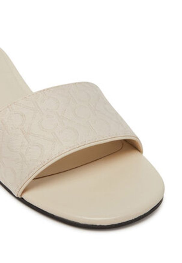 Calvin Klein Klapki Flat Slide Jacq HW0HW02388 Écru. Kolor: kremowy. Materiał: materiał