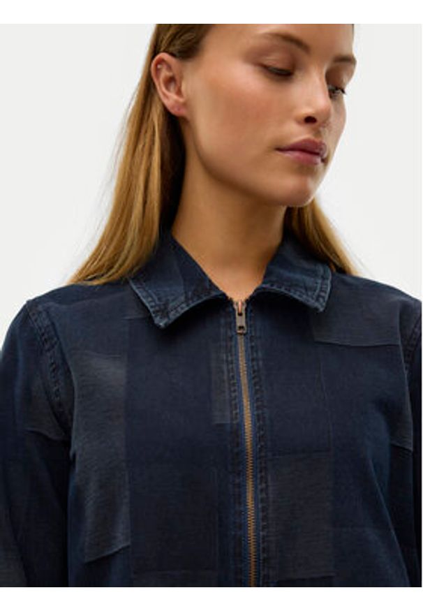Vero Moda Kurtka jeansowa Likka 10321078 Granatowy Loose Fit. Kolor: niebieski. Materiał: bawełna
